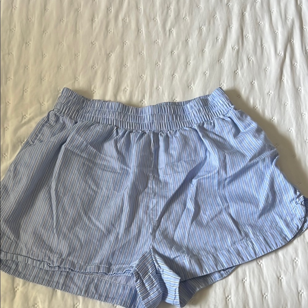 H&M Blue High Waist Shorts Lightweight Casual